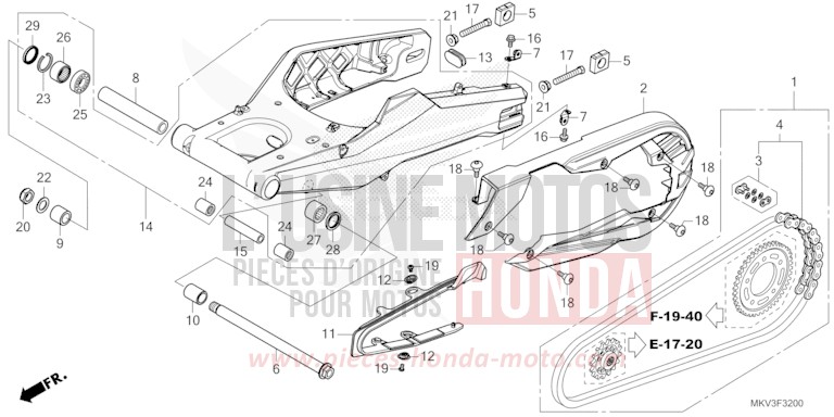 SWINGARM for Forza 750 CANDY CHROMOSPHERE RED (R381) from 2021